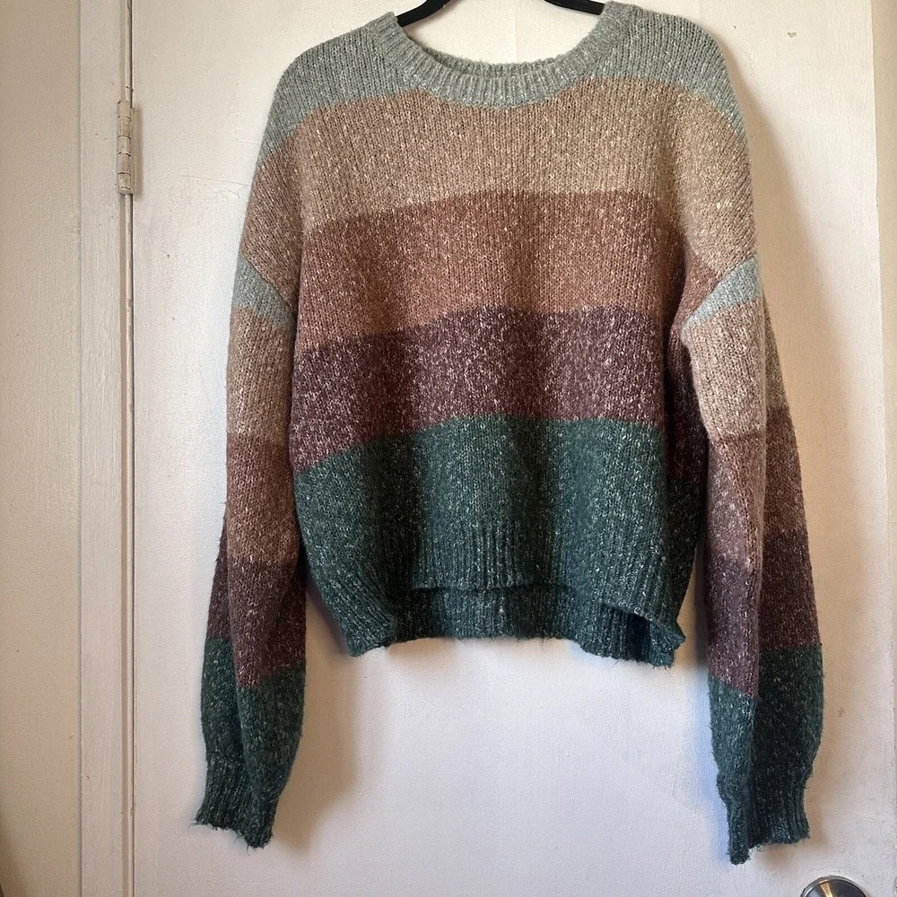 Saltwater Luxe‎ Multicolor JED Stripe Pullover Sweater Women's Cottagecore Large